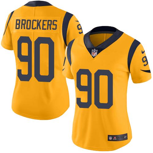 Nike Rams #90 Michael Brockers Gold Women's Stitched NFL Limited Rush Jersey